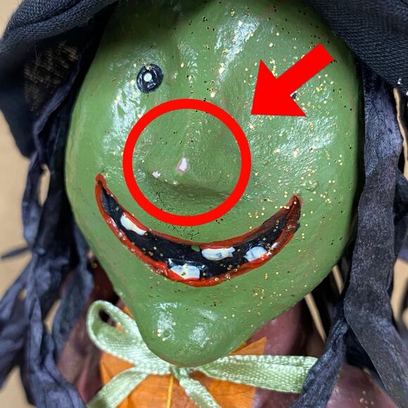 Green Witch Statue Figurine Jack O Lantern Pumpkin Halloween Decor - READ - Picture 13 of 13